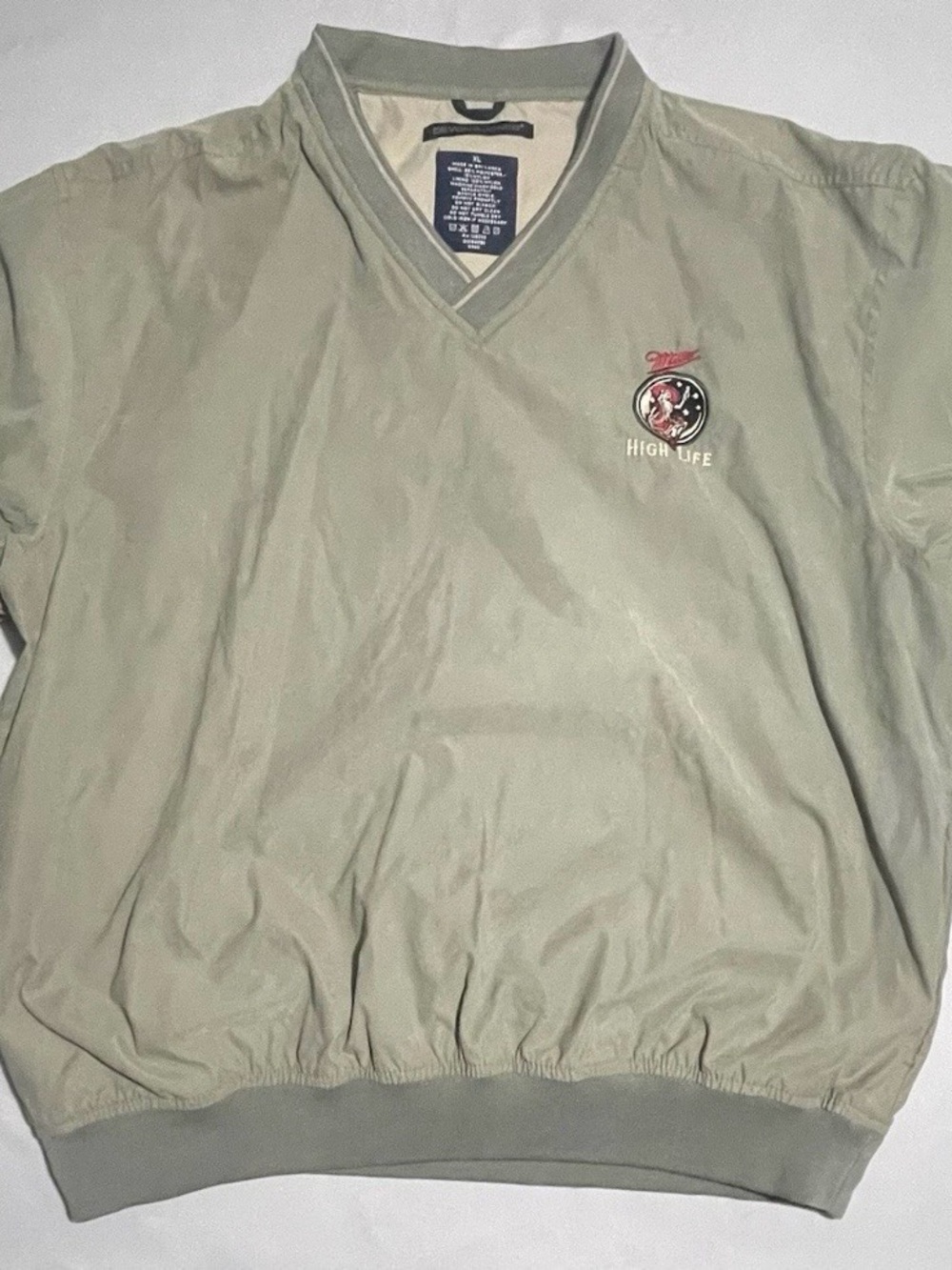 Vintage Devon & Jones Miller High Life V Neck Windbreaker Mens XL Clean